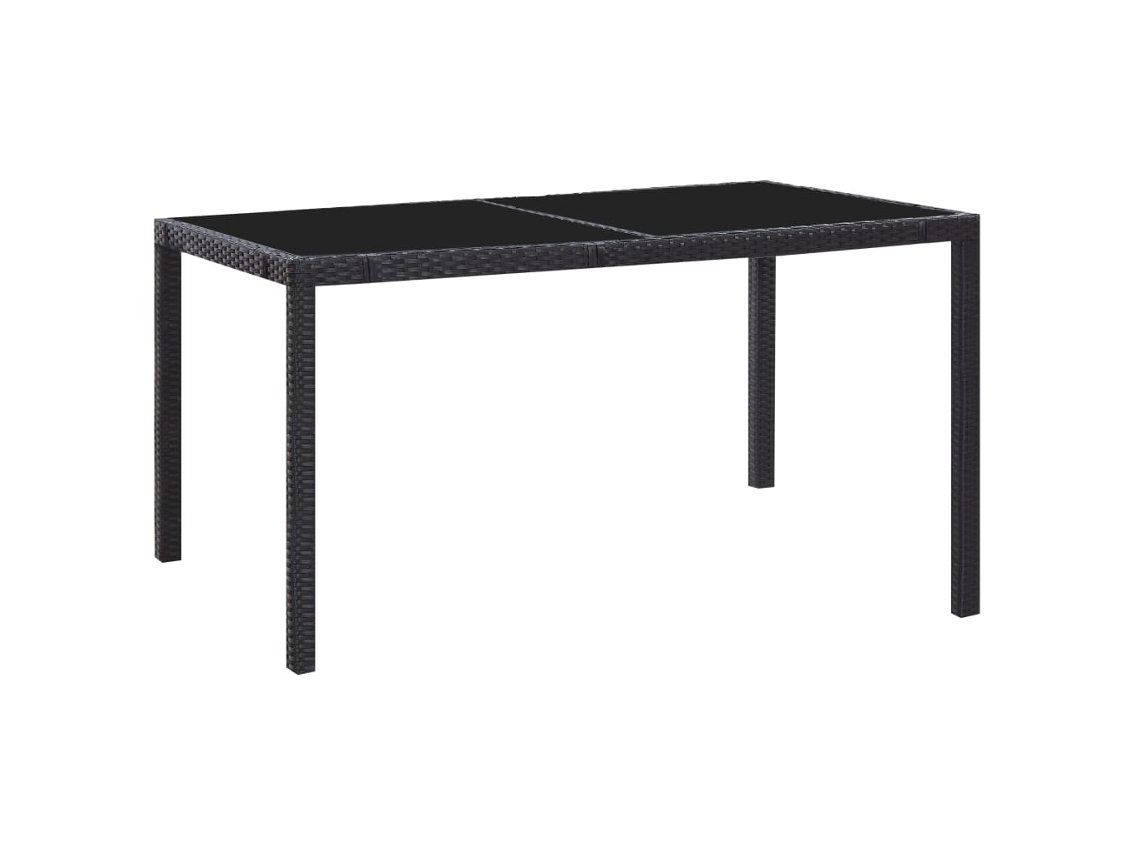 7 Pcs Conjunto de Jantar para Exterior Vime Pe Preto MAISON EXCLUSIVE