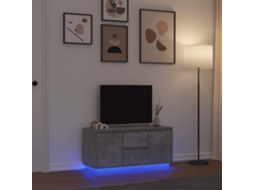 Vidaxl Móvel De Tv Com Luzes Led 100x41x50 Cm Cinzento Cimento