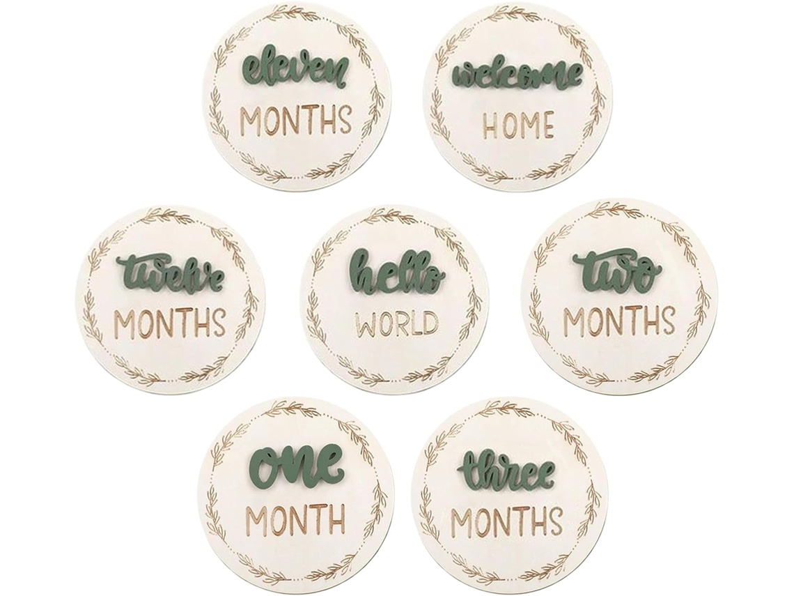 Kit de Aniversário para Bebês - 7 Peças (Frente e Verso) - Decorações e Adereços para Fotos
