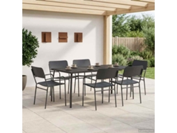 Vidaxl Conjunto De Sala De Jantar 7 Unid. Antracite Aço