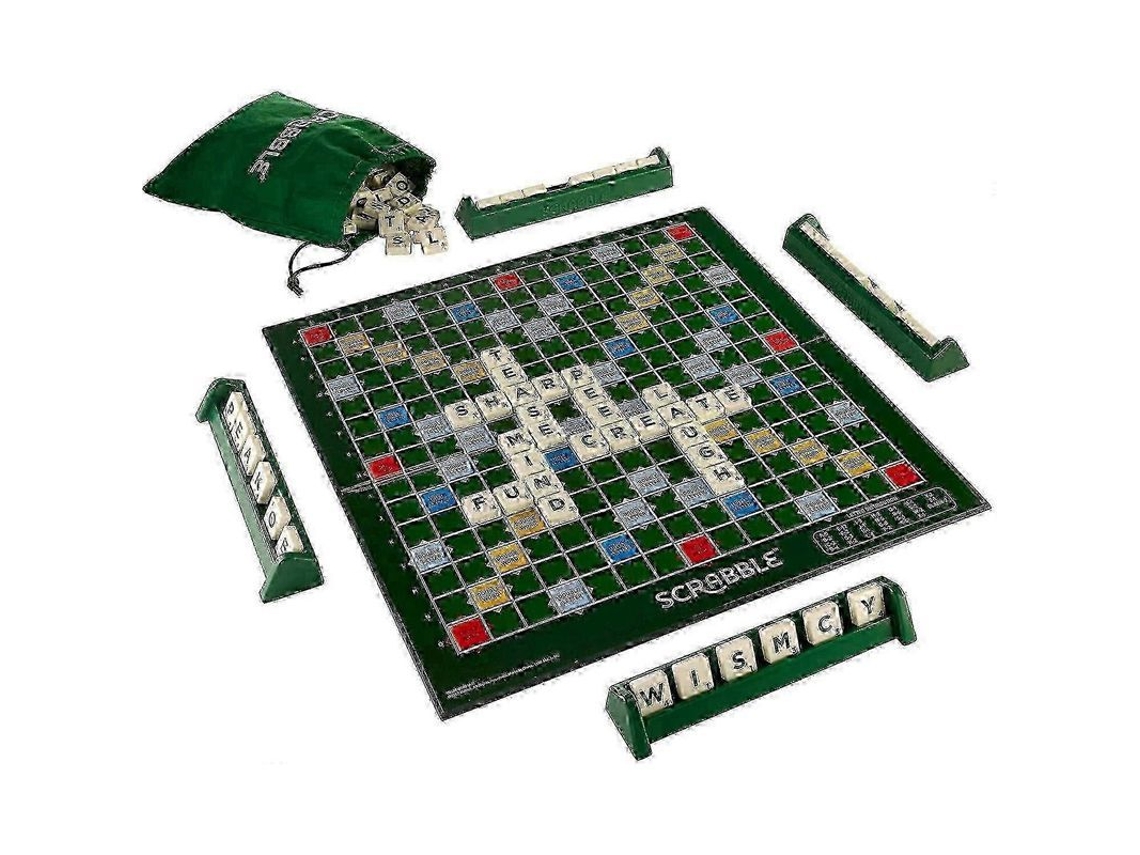 2026 juego de Scrabble Grande Con Tablero de Madera Giratorio, Edición Plegable para 2 a 4 Jugadores.