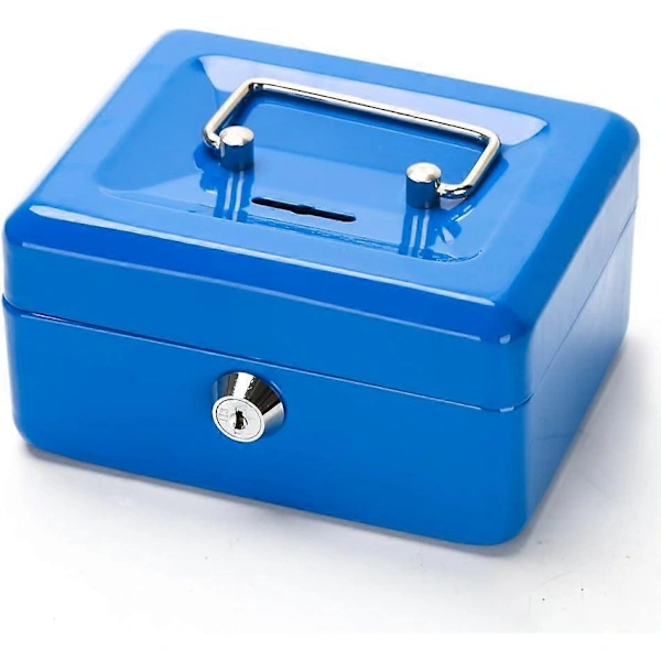 Cofrinho Com Porta De Mola Para Crianças E Adultos, Adesivos, Pequeno Em Forma Porquinho Caixa Dinheiro Chave, Azul, 20x16x9cm Aquaforge