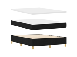 Conjunto 1 Cama Box Vidaxl Preto Poliéster (200 X 140 Cm)