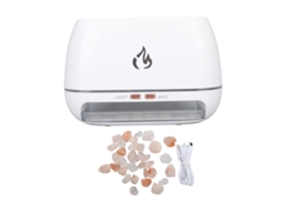 Difusor de chama branco 7 cores simulação silenciosa 200ml 6W umidificador de névoa para ambiente interior