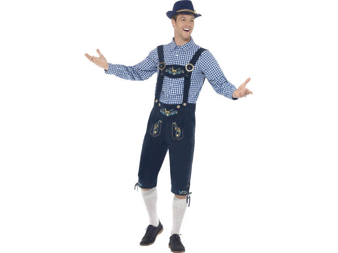 Fato de Homem DISFRAZZES Bávaro Tradicional Azul Com Lederhosen (Tam: L)
