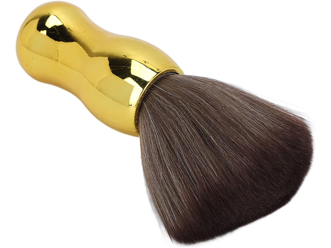 Escova De Limpeza Cabelo Em Nylon Macio, Escova Para Cortes De Cabelo, Cabo Dourado Para Uso Em Salões De Cabeleireiro