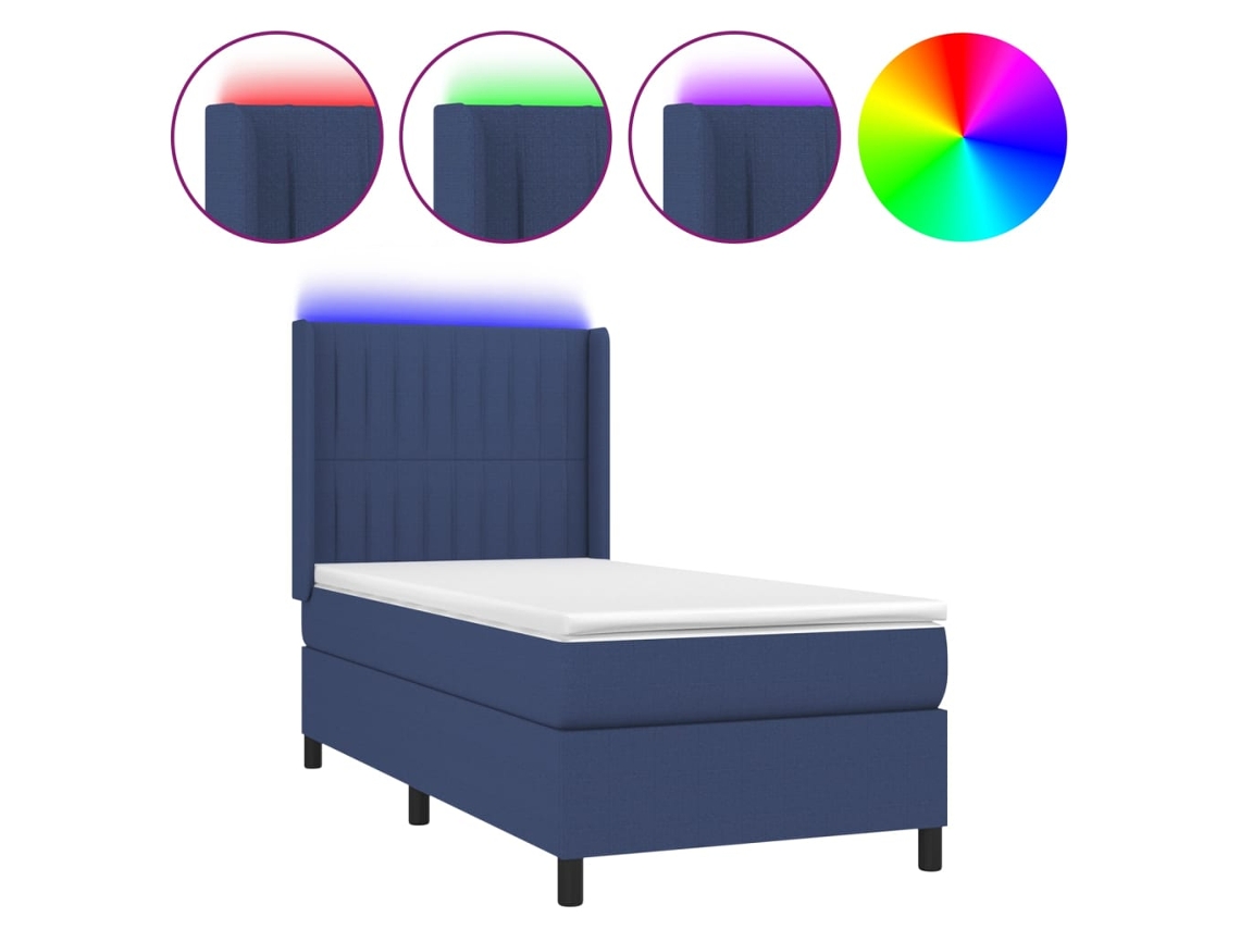 Box Spring Bed, Box Spring Beds Vidaxl Azul Tecido (80 X 200 Cm)