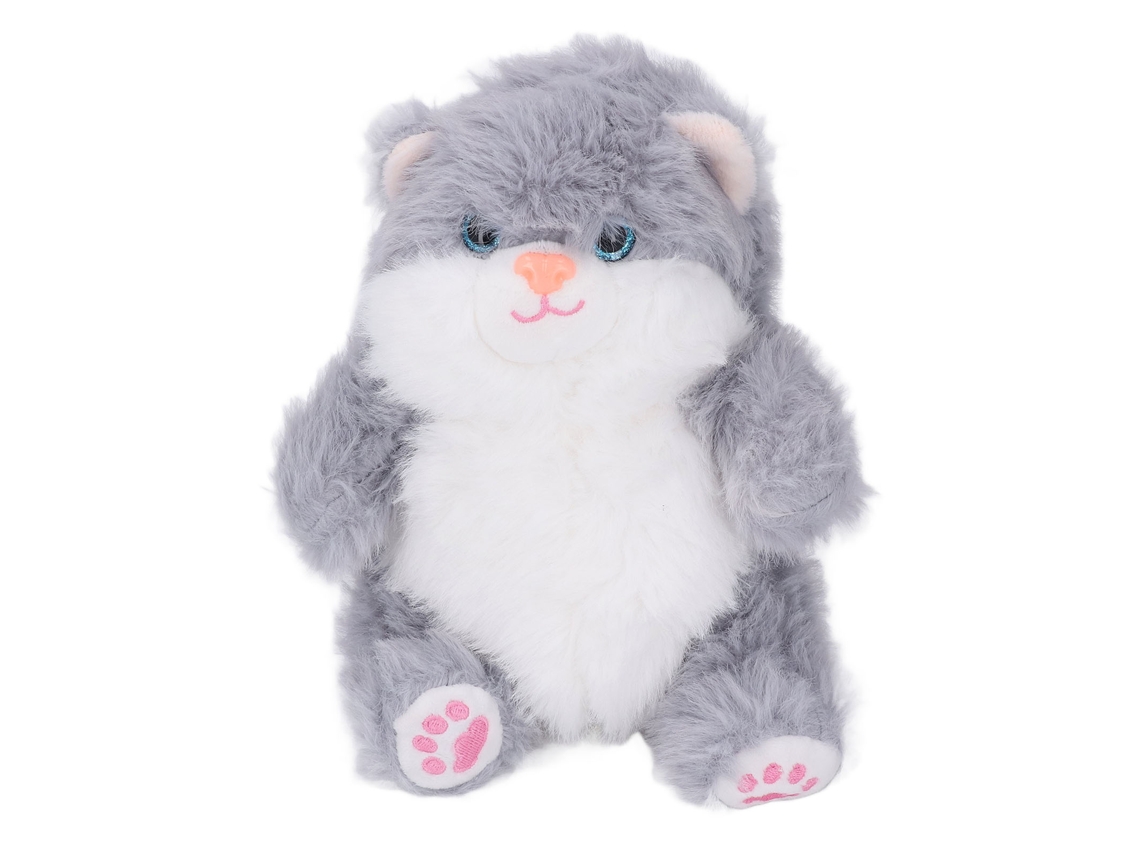 Ats brinquedo de Pelúcia Gato Adorável Amigo Incondicional Fluffy para Meninas Mulheres Cinza