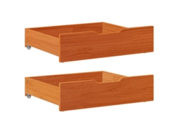 Vidaxl Gavetas Para Cama 2 Pcs 65x55x17 Cm Pinho Maciço Castanho-mel
