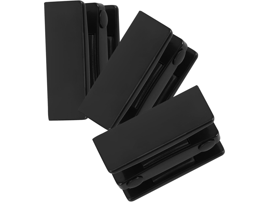 Conjunto De 3 Guias Inferiores Plástico Preto Para Portas Correr Banheiro, Limitadores Anti Oscilação Compatíveis Com