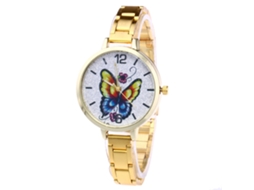 Reloj De Cuarzo Unisex Con Correa De Acero Zhoulianfa Casual (oro)