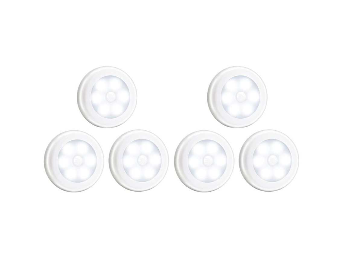 Conjunto de 6 Luzes Led com Sensor de Movimento Pir, C para Iluminação Noturna, Ideal para Armários e Escadas BRILVIBERA