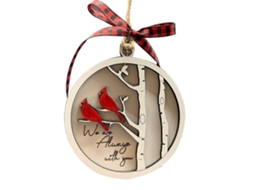 Laxiscreed Adorno De Natal Artesanal Com Cardinal E Dois Pássaros, Ornamento Memorial Festivo