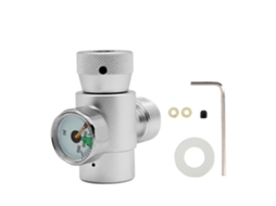 Adaptador de Recarga de Co2 LAXISCREED com Medidor Prata