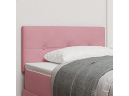 Cabeceira Led Botão Estofada Rosa 100 Cm Veludo Lovely Home