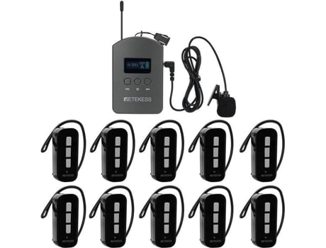 Auriculares Sistema Guia Turístico Canais Simples Básico Áudio Portátil Sem Fio Retekess Penas Multicor