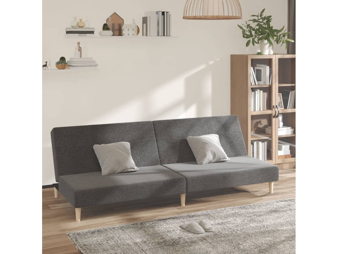 Vidaxl Sofá-cama De 2 Lugares Tecido Cinzento-claro