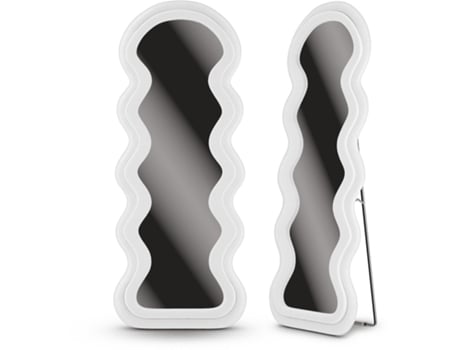 Espelho De Corpo Inteiro Teddy Wavy Mirror 160x60cm Branco Mirlux