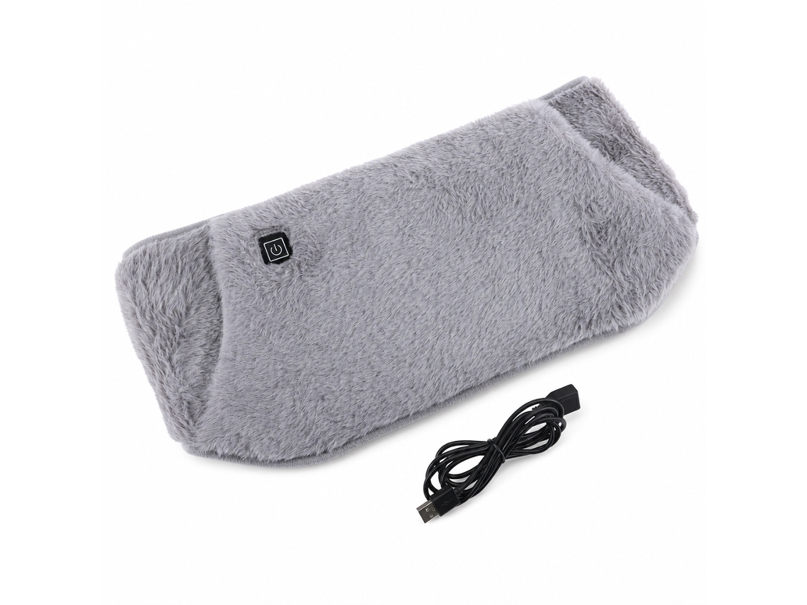 Cinto Térmico Usb Para Cintura E Mãos Em Peluche, Cinzento