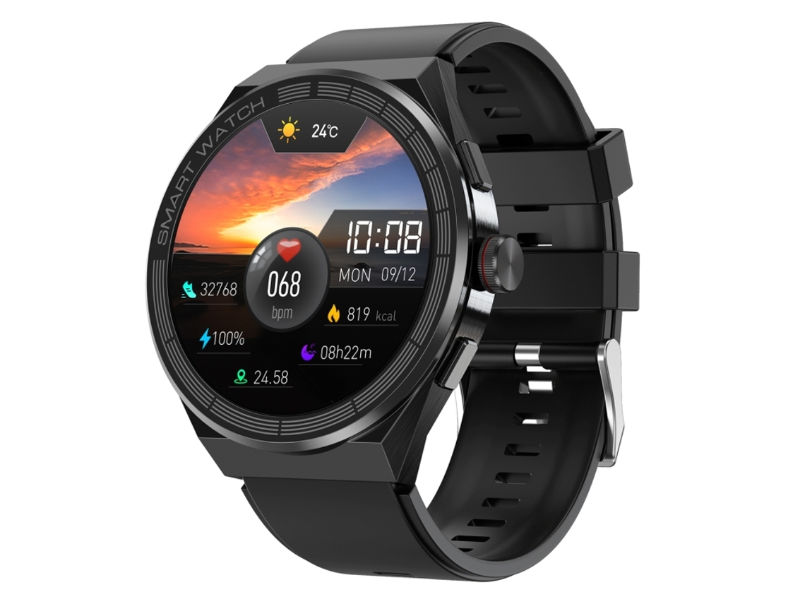 Pulseira De Silicone De 1,45 Polegadas, Smartwatch À Prova D'água Ip68, Chamadas Bluetooth/nfc (preto)