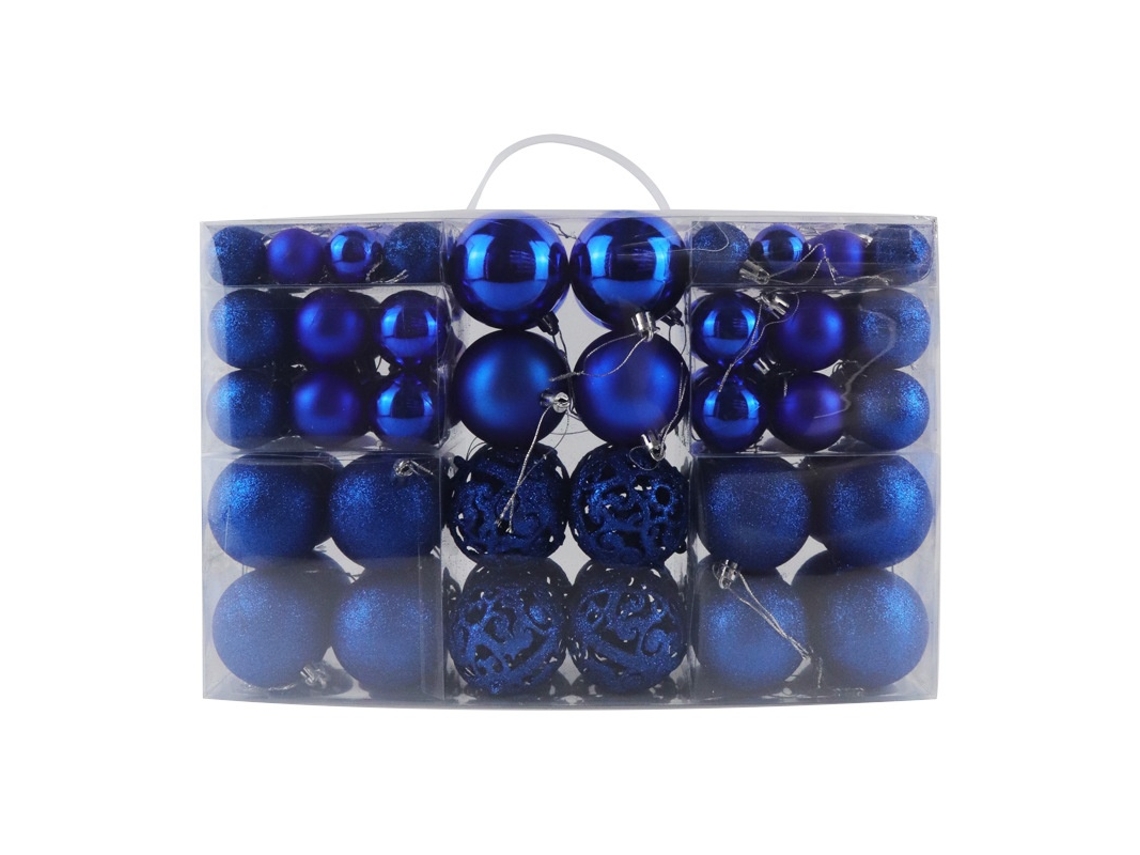 Elysve Bolas De Natal 100 Peças Azul, 3-6 Cm, Com Ganchos Para Árvore E Decoração
