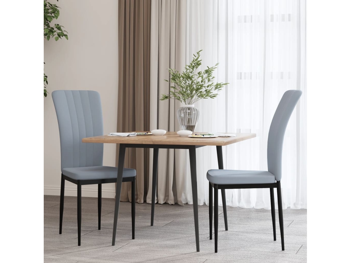 Vidaxl Cadeiras De Jantar 2 Pcs Veludo Cinzento-claro