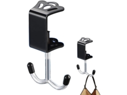 Suporte De Mesa Ajustável, Prendedor De Bolsa, Ganchos Duplos De Ferro Para Fones Ouvido Com Suporte Auxiliar, Acessório