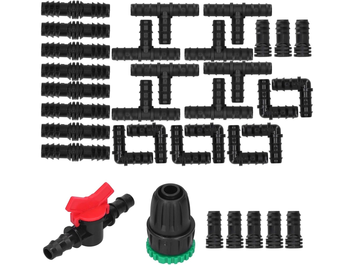 Kit De 34 Peças Para Irrigação Por Gotejamento, Conjunto Adaptadores