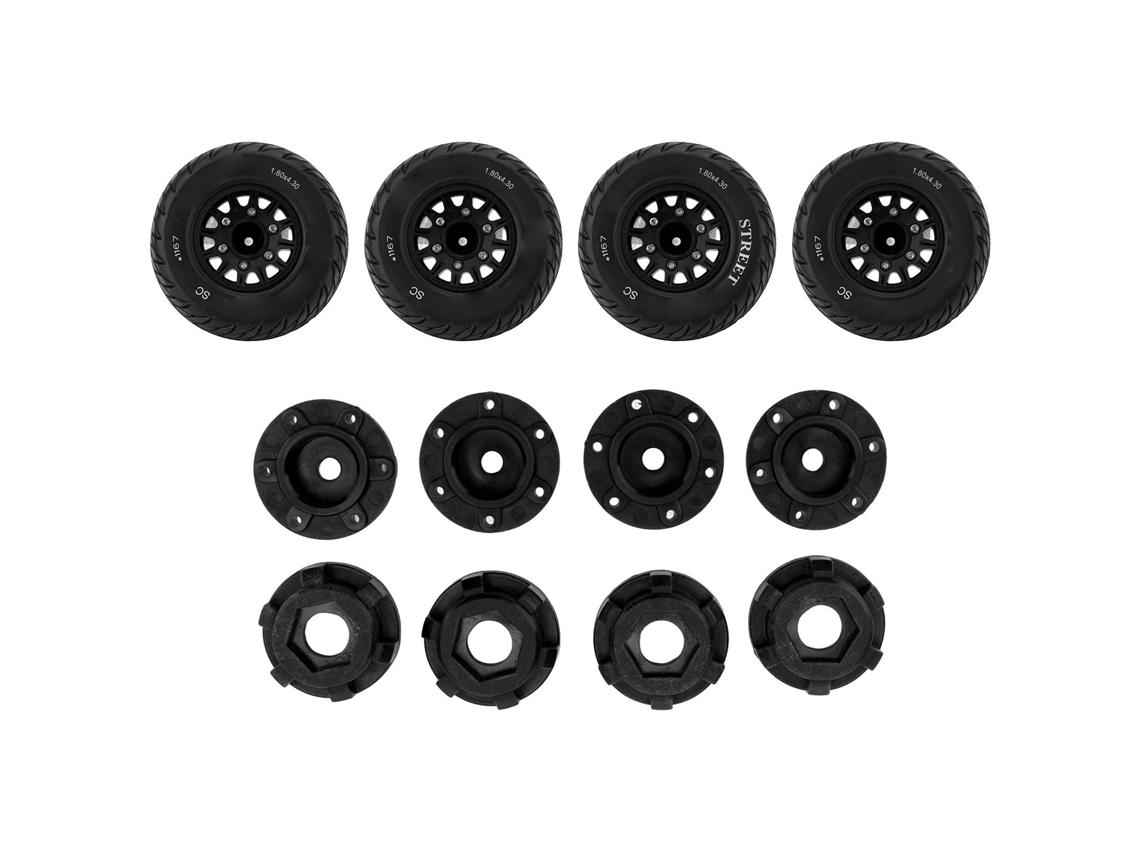 Mali pneus de Camion Curto 1:10 Rc com Boa Adesão e Amortecimento para Arrma Senton Slash Losi Acessórios Preto