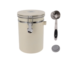 Contenedor Hermético De Acero Inoxidable Para Almacenar Café 1.8l Con Cuchara Color Beige