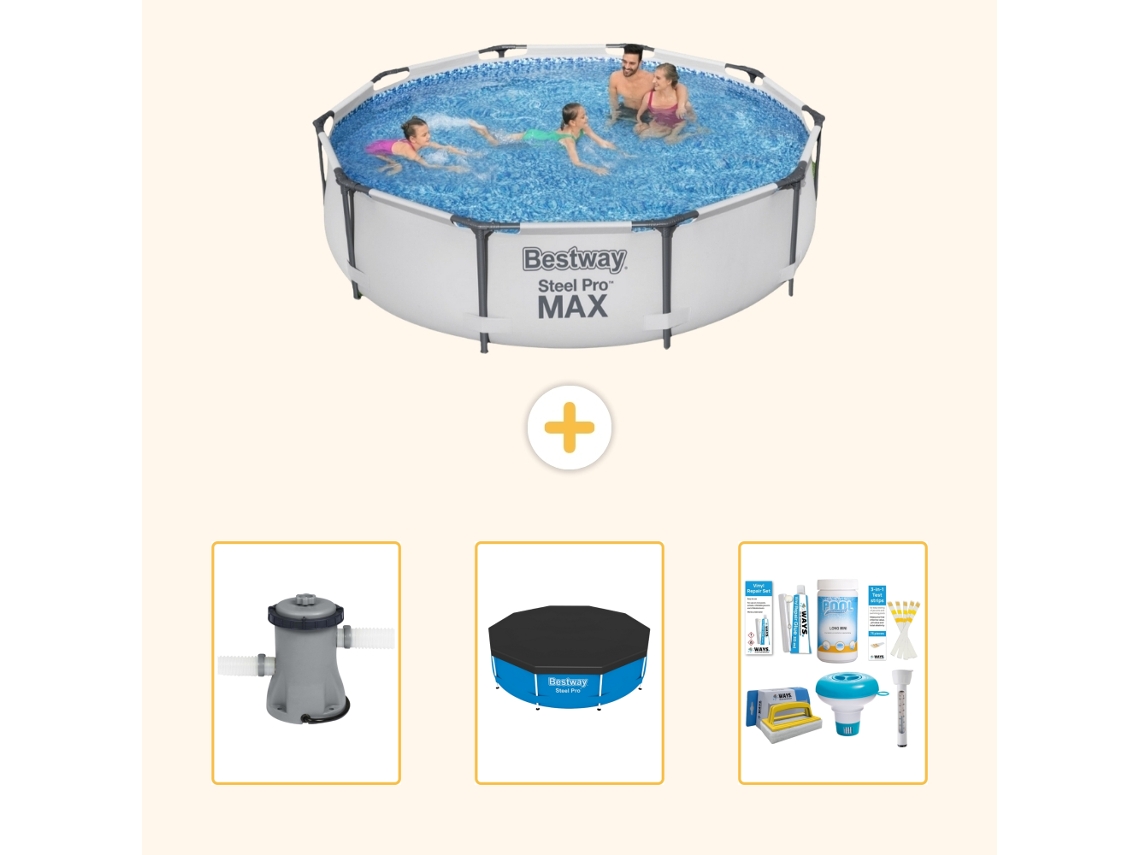 Piscina Bestway Steel Pro Max Redonda 305x76 Cm 4 peças S22765 BESTWAY