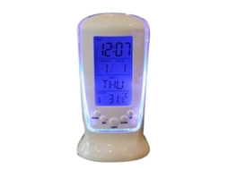 Relógio De Alarme Com Display De Temperatura E Luz Azul Branca