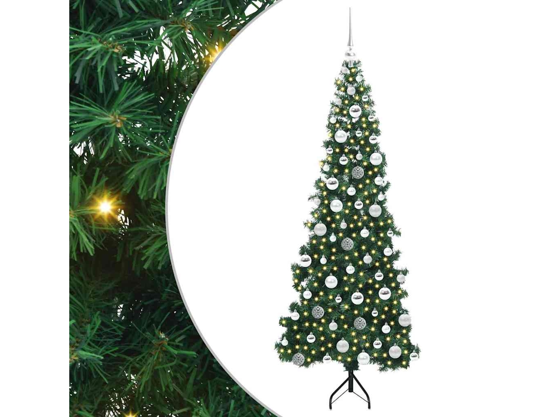 Conjunto 1 Árvore Artificial Vidaxl Verde Pvc (180 Cm)