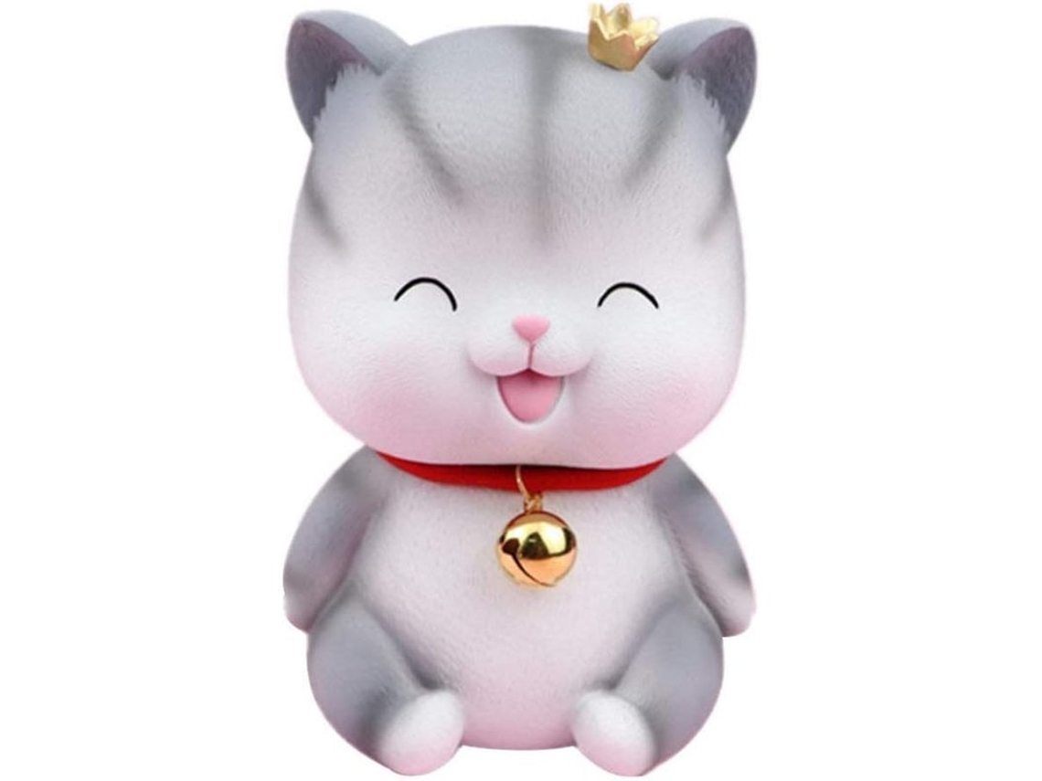 Cofrinho em forma de gatinho de desenho animado inquebrável, vaso para guardar dinheiro, decoração de mesa para crianças.