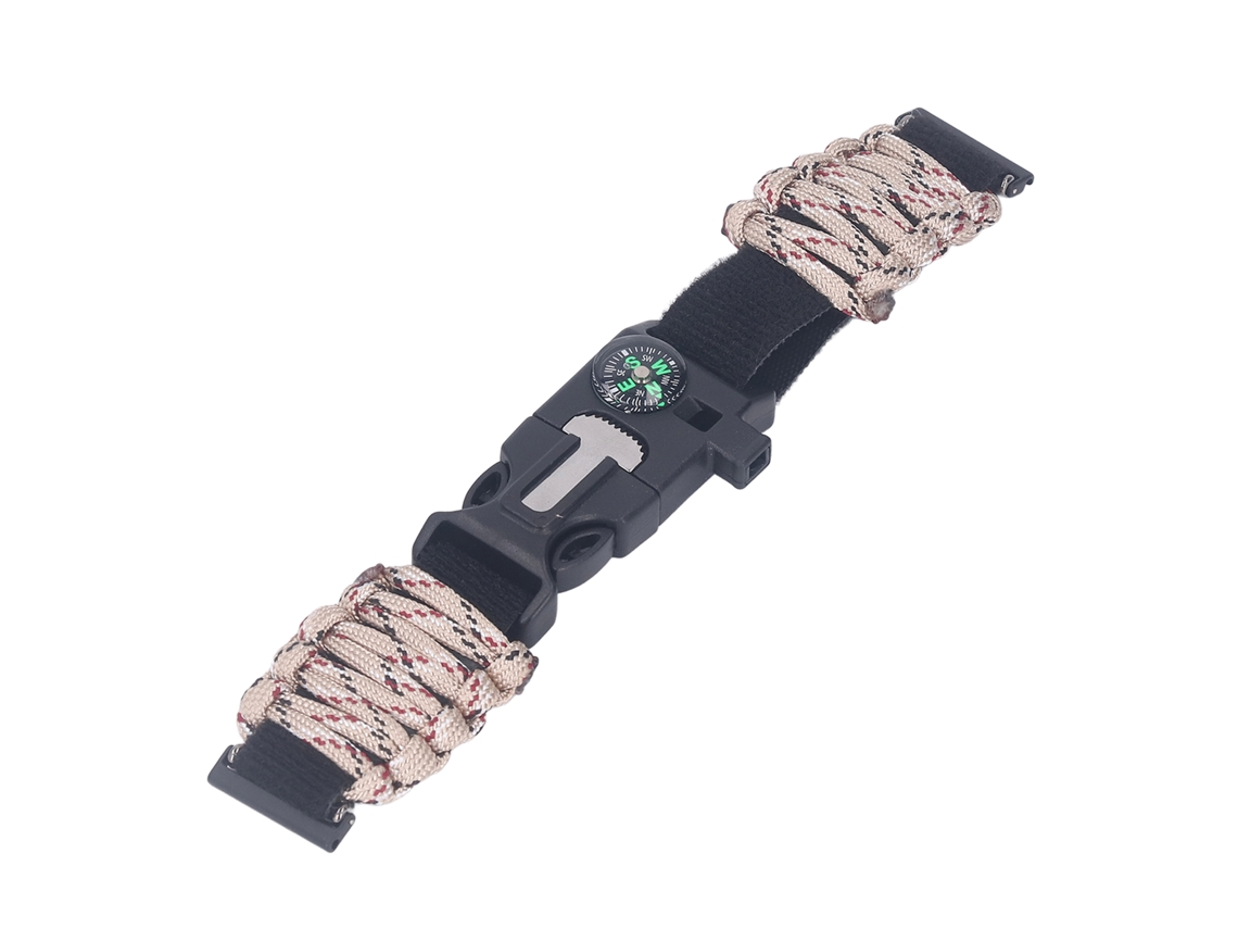 Pulseira Paracord Survival Com Bússola Para Suunto 7/9 Camuflagem Deserto