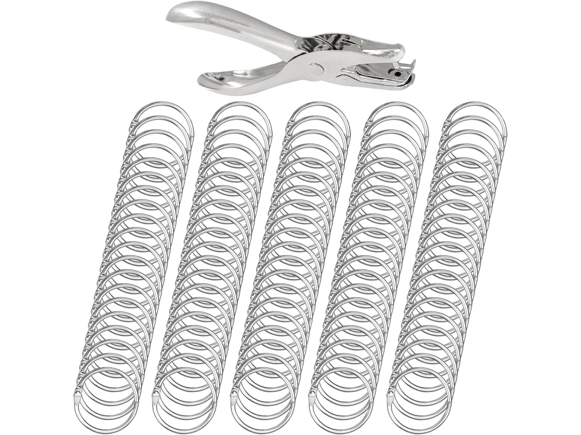 Conjunto De 100 Argolas Para Fichário, Acessórios Para Fichário