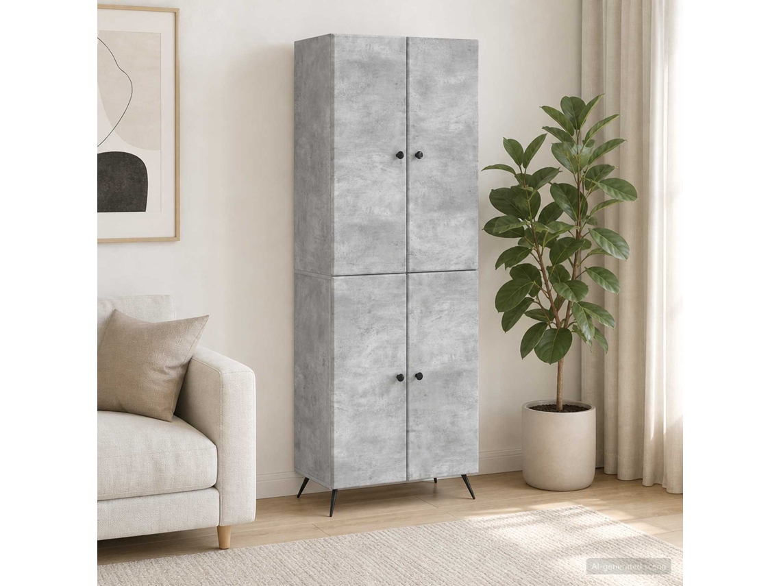 Vidaxl Conjunto De Gabinete 2 Pcs Cinzento Cimento