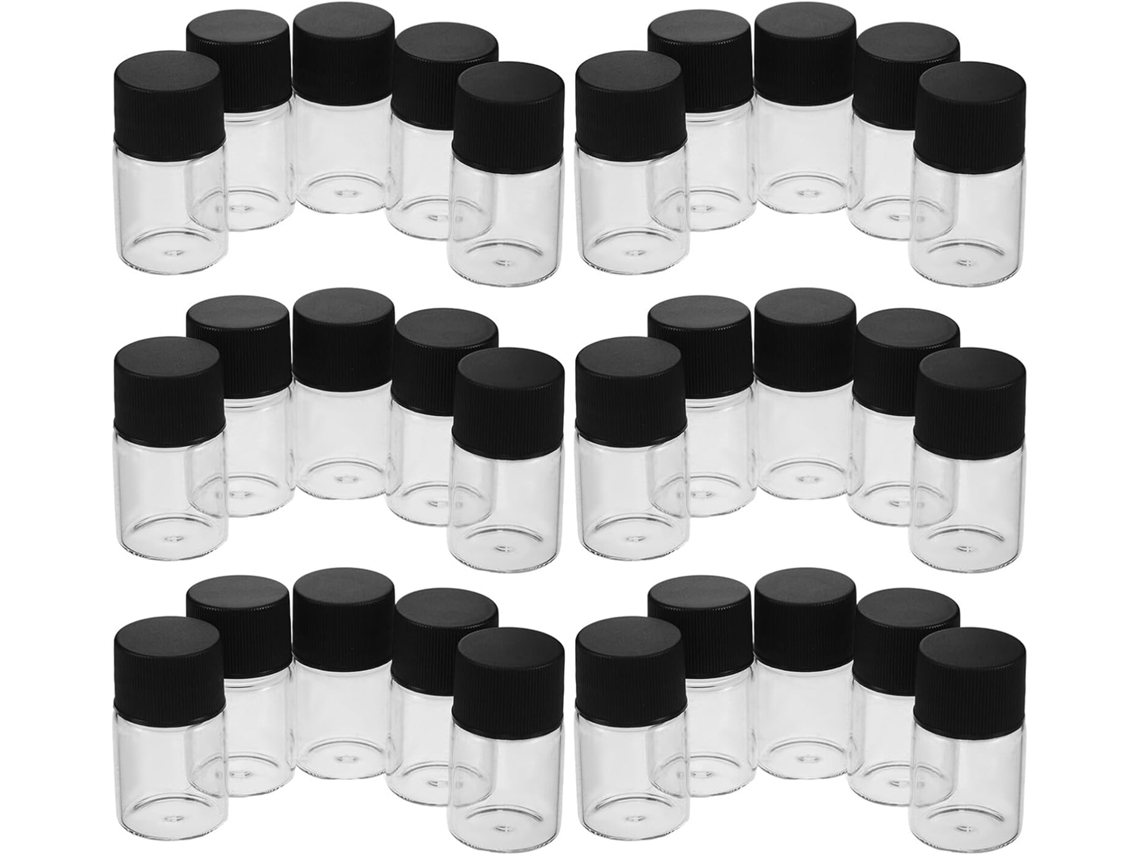 De 40 Mini Frascos De Vidro Transparente Com Tampas Inclusas Para Óleos Essenciais E Perfumes, À Prova De Vazamentos.