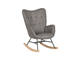 Meubles Cosy Poltrona De Balanço De Amamentação Escandinava Com Braços Em Tecido Cinza Escuro Capitonê Epping Furnish1