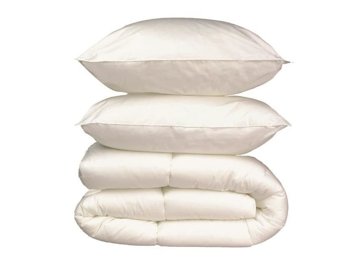 Conjunto de Lençois de Microfibra - 1 edredon 240x260 cm + 2 travesseiros 60x60 cm branco