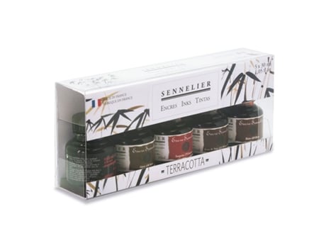 Kit de Tintas SENNELIER Nanquim Cores Terrosas 5 x 30 Ml