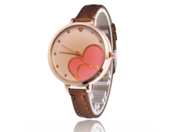 Relógio de Pulso Feminino Estilo Coreano Pulseira de Couro Simples Moda Quartzo Marrom