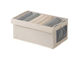 Caixa De Armazenamento Dobrável Em Tecido Oxford Xl Com Janela Transparente, Com Tampa Para Organizador De Roupas De Armário, 44 ​​x Olysi Shop