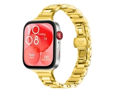 Bracelete para Huawei Watch Fit 4 / Fit 4 Pro / Fit 3 Aço Inoxidável com Fecho de Borboleta Dourada XIAOMOYU