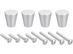 Conjunto de 4 Puxadores Gaveta 20x23mm Alumínio Prata CHABERLU