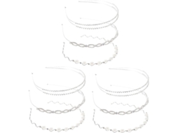 Coroa De Pérolas Elegante De 9 Peças Para Casamento, Tiara Decorativa Para Acessórios De Cabelo