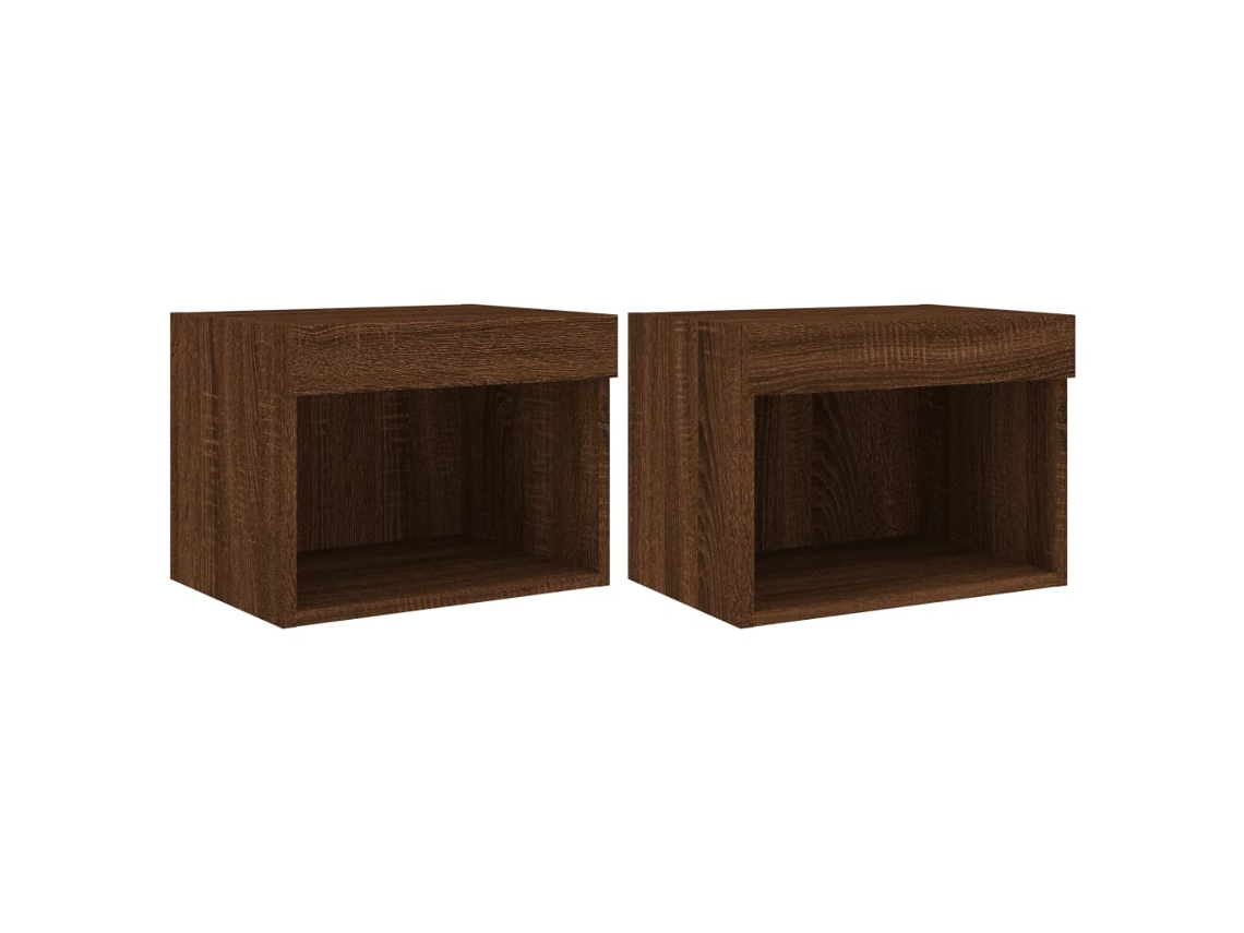 Bedside Cabinet, Bedside Cabinets Vidaxl Marrom Madeira Processada (n/a)