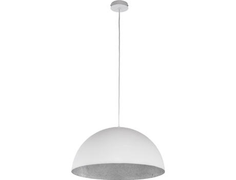 Lâmpada de Suspensão Tuba In Fibra de Vidro Branco Prata 90X90X125 Cm EPIKASA