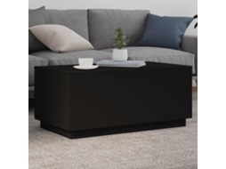 Vidaxl Mesa De Centro Com Luzes Led 90x50x40 Cm Preto