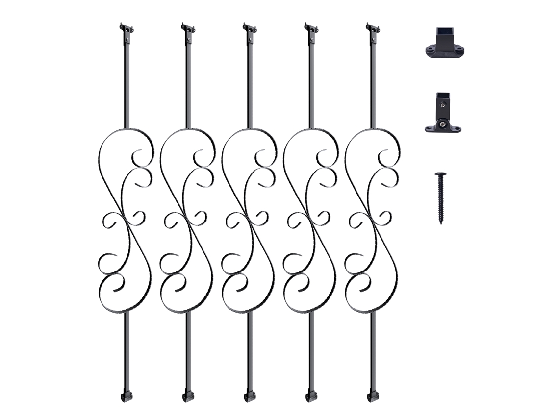 Balaústres de Metal para Escada VEVOR Eixos de Corrimão Decorativos de Aço Galvanizado de 44'' X 1/2Inch